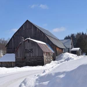 Ferme du Réseau des fermiers de famille en hiver au Québec